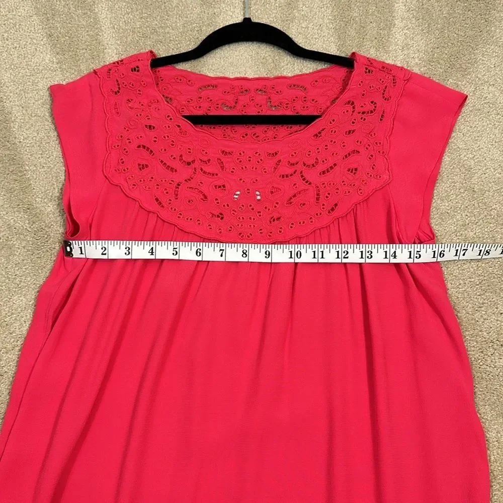 Carolina Belle Montreal Hot Pink Barbie Feminine Eyelet Women Mini Dress Size 4